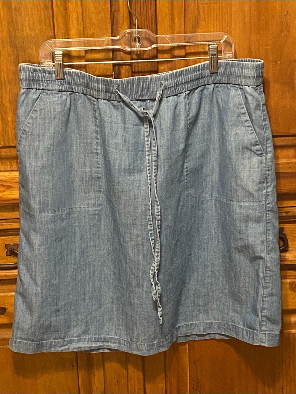 Talbots Chambray Denim Pull on Skirt size 14W